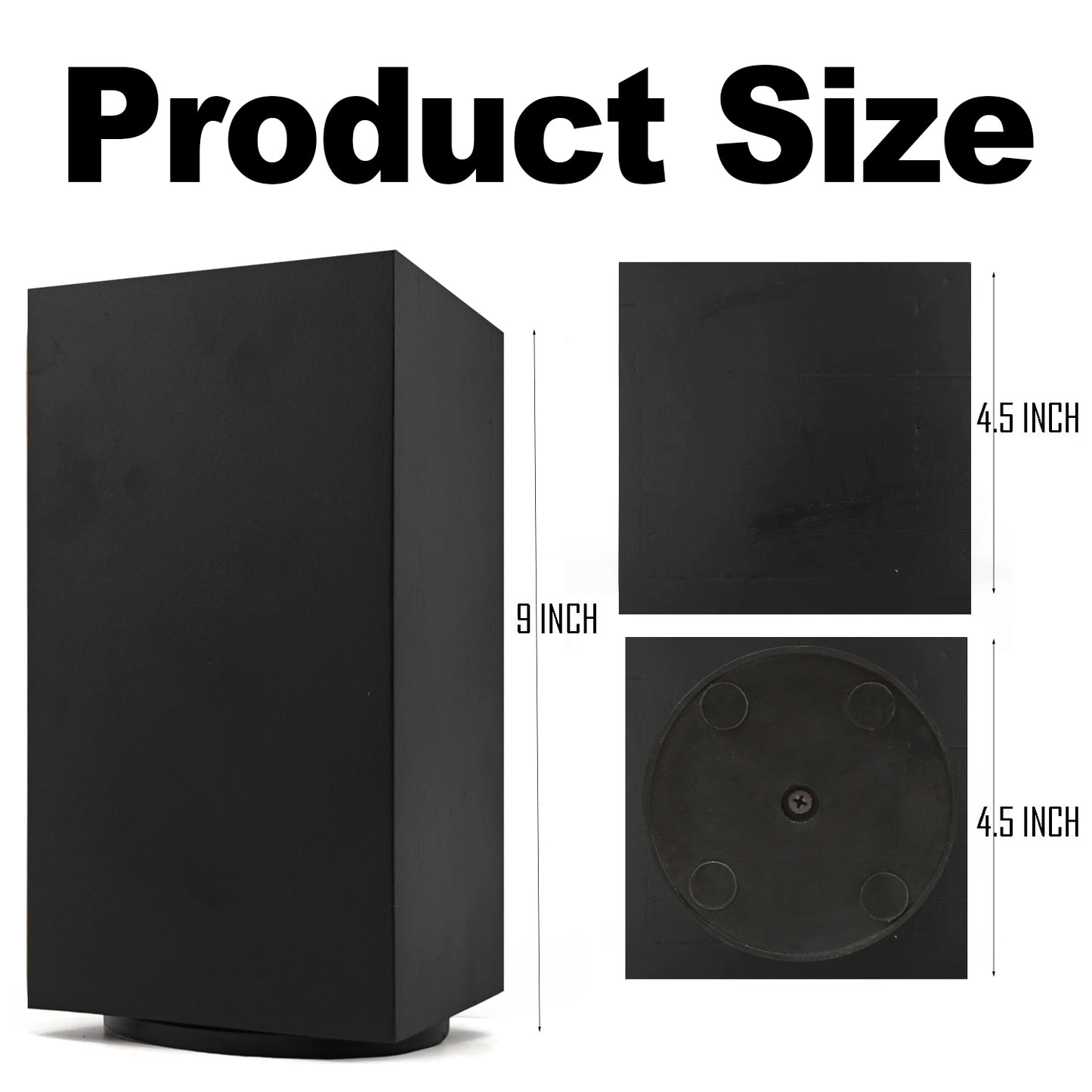 Resafy Black Magnetic Knife Wooden Block 360 Rotatable Knife Holder Rack Magnetic Stands with Strong Enhanced Magnets Kinves Strip