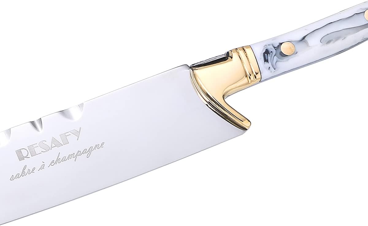 Resafy Champagne Saber Sparkling Wine Opener With Wooden Gift Case Y2