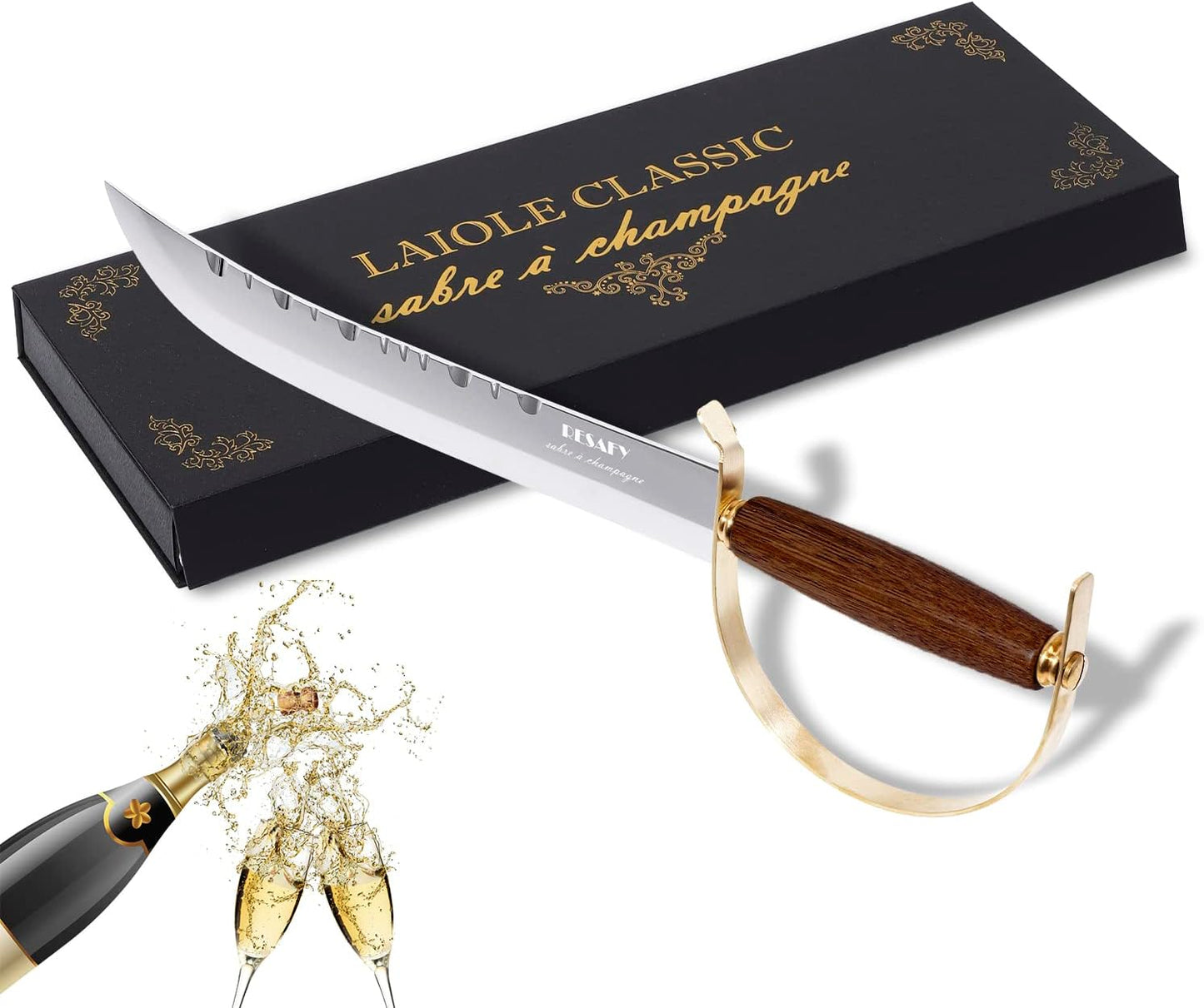 Resafy Champagne Saber Sparkling Wine Opener With Gift Box C4