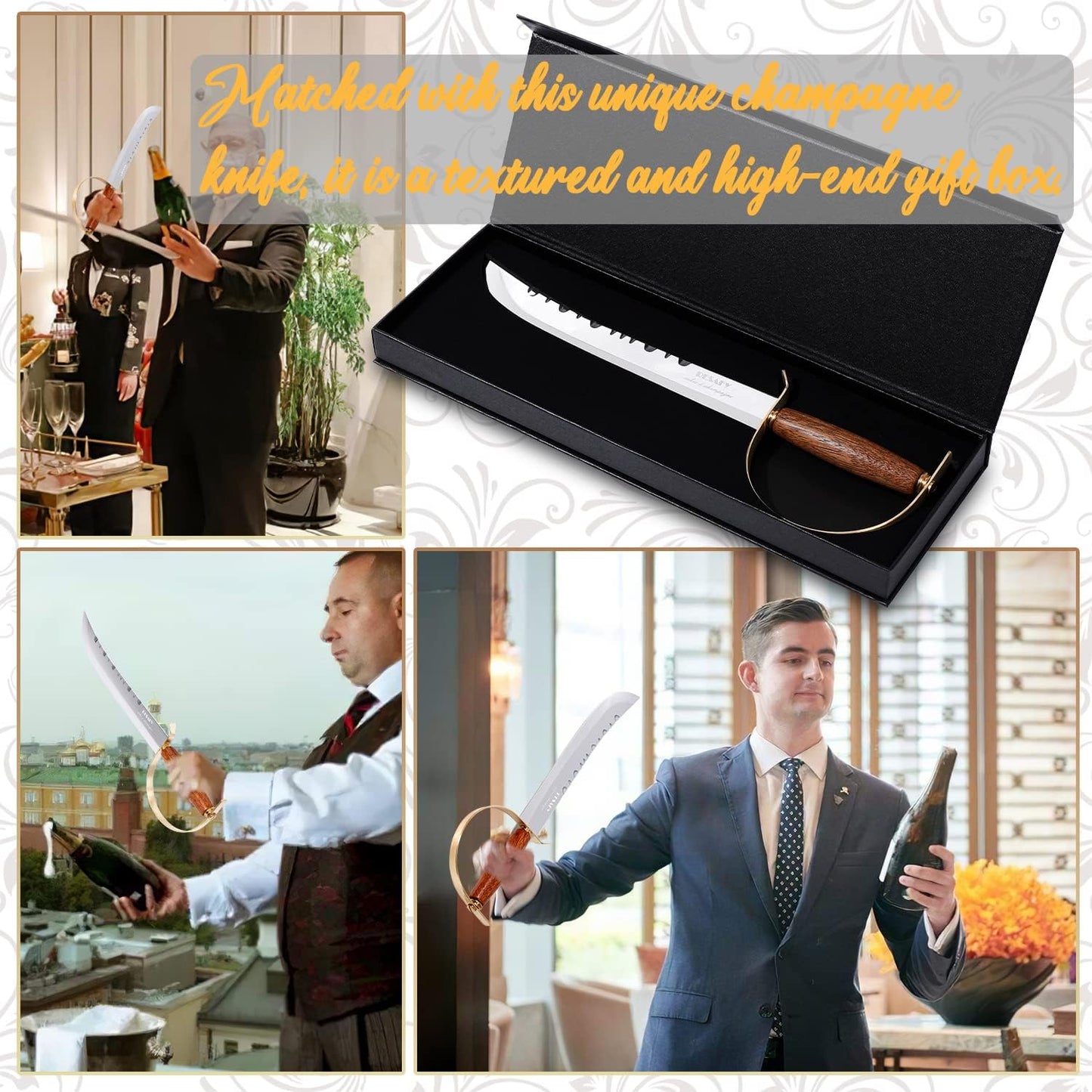 Resafy Champagne Saber Sparkling Wine Opener With Gift Box C4