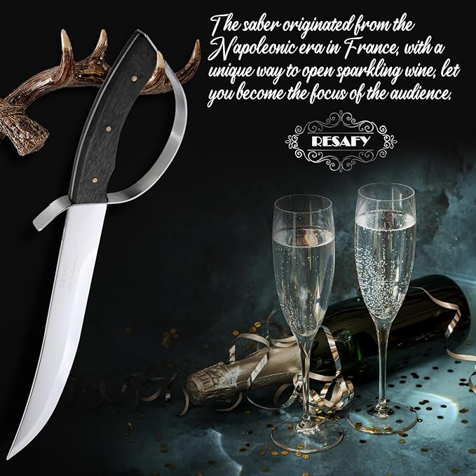 Resafy Champagne Saber Sparkling Wine Opener With Gift Box C3