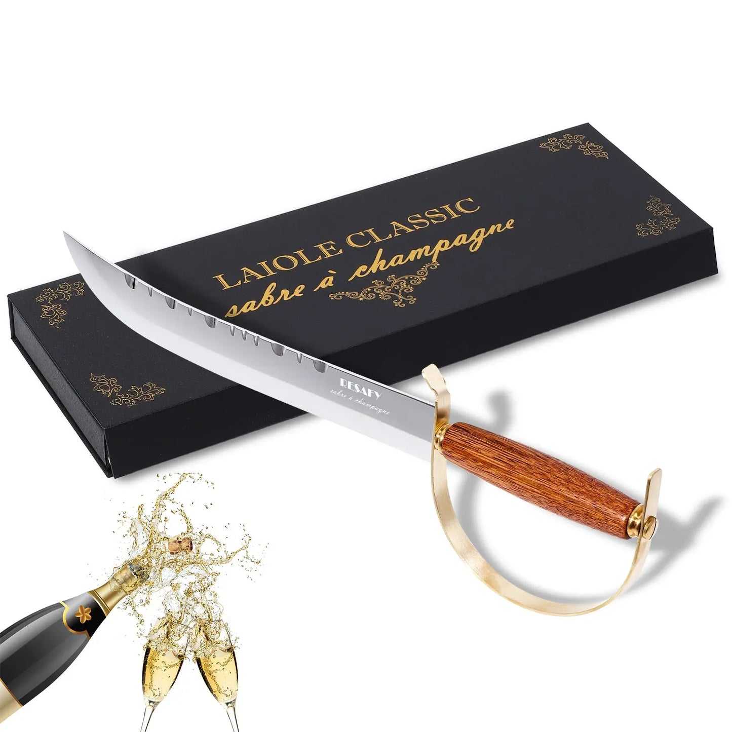 Resafy Champagne Saber Sparkling Wine Opener With Gift Box C1