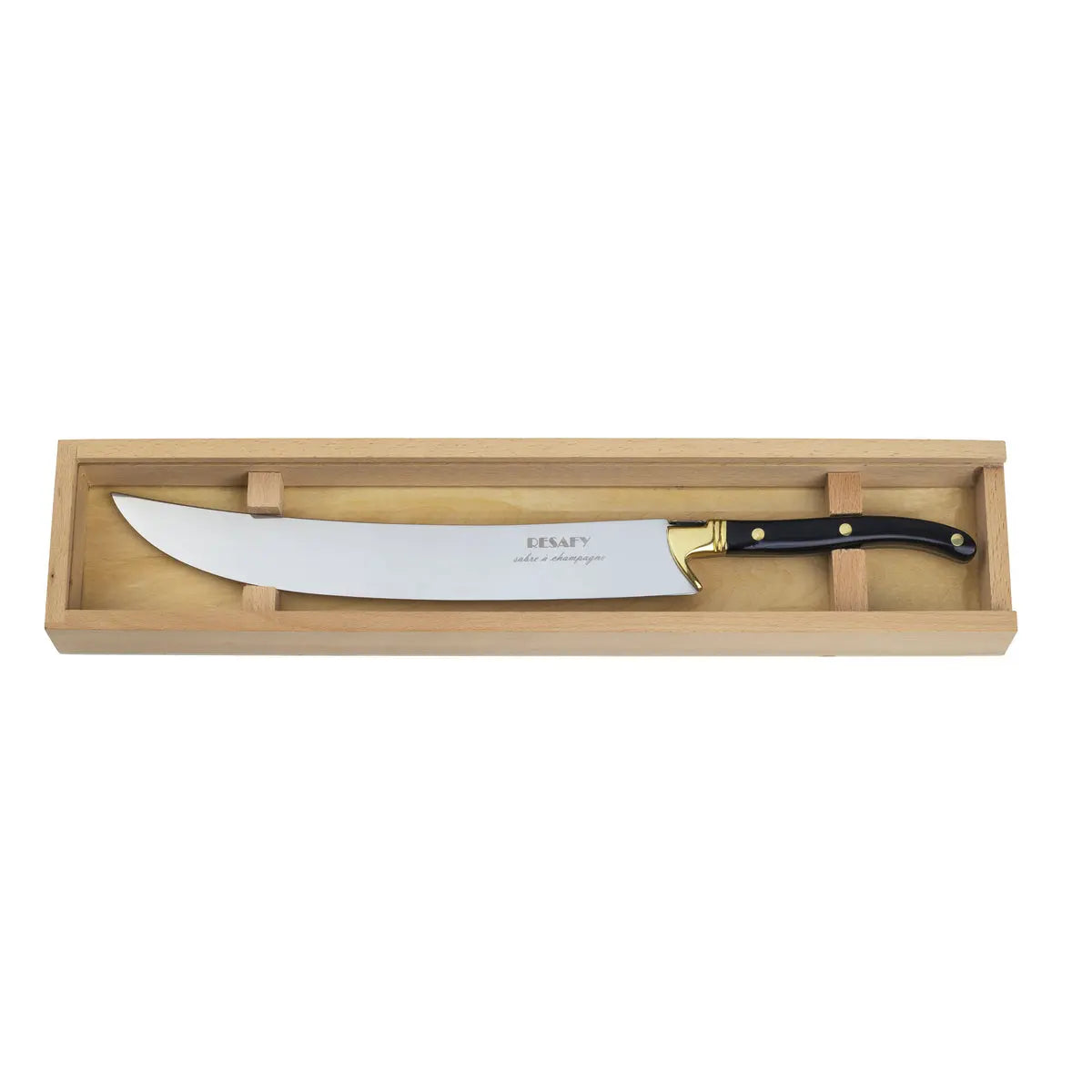 Resafy Champagne Saber Sparkling Wine Opener With Wooden Gift Case B1
