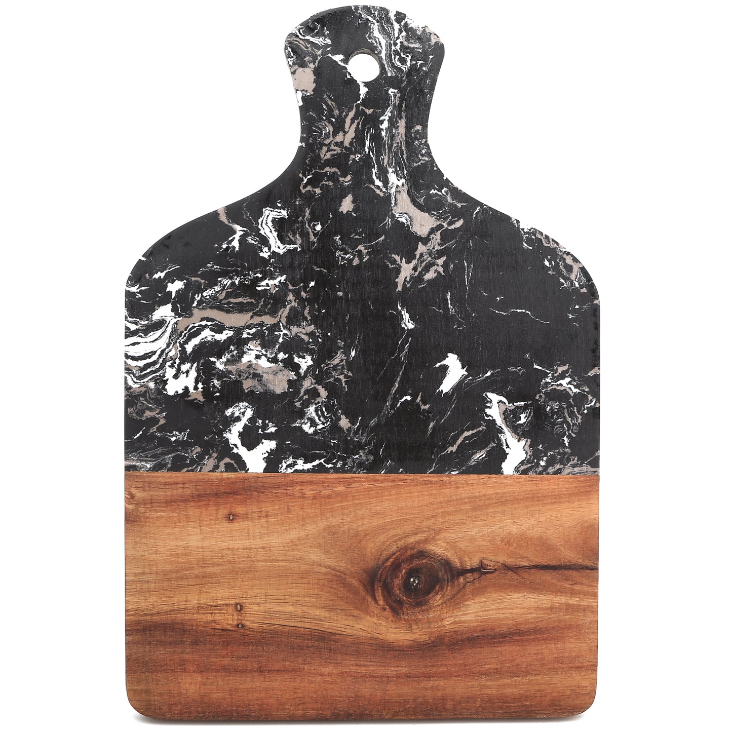 Resafy Acacia Wood Marble Cutting Board with Handle Choping Board