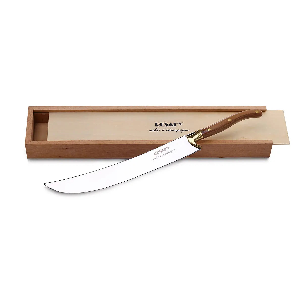 Resafy Champagne Saber Sparkling Wine Opener With Wooden Gift Case Y1