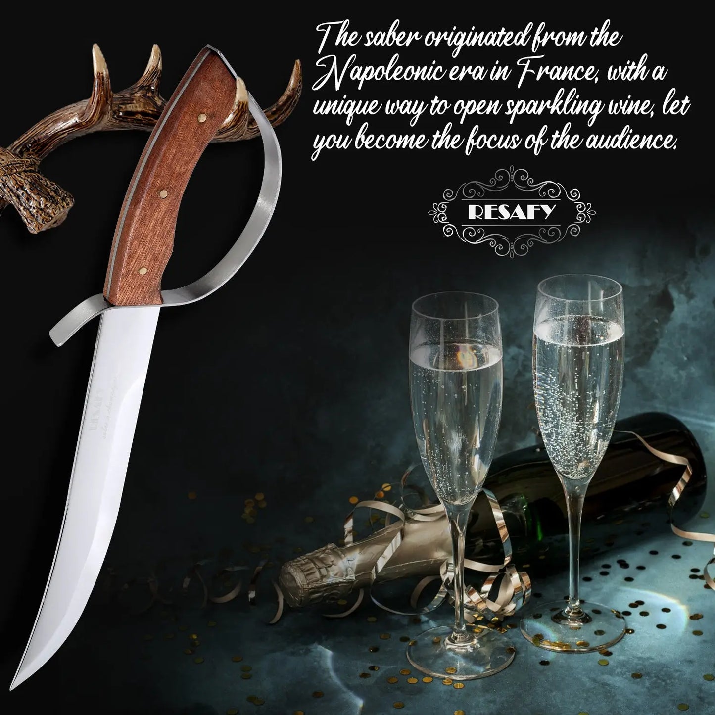 Resafy Champagne Saber Sparkling Wine Opener With Gift Box C2