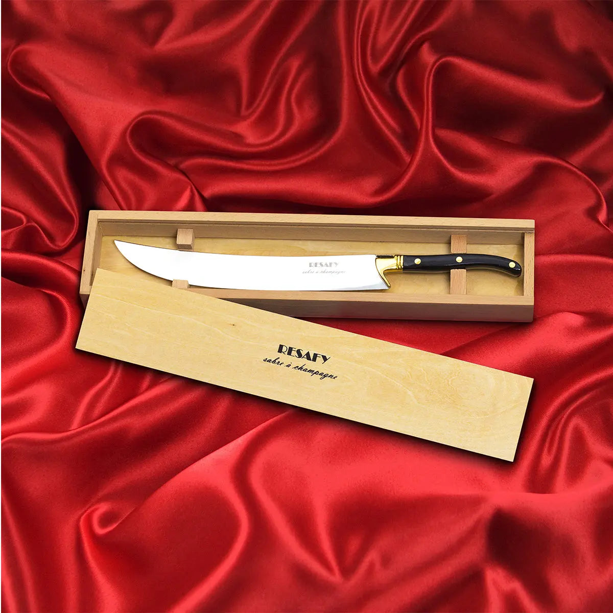 Resafy Champagne Saber Sparkling Wine Opener With Wooden Gift Case B1