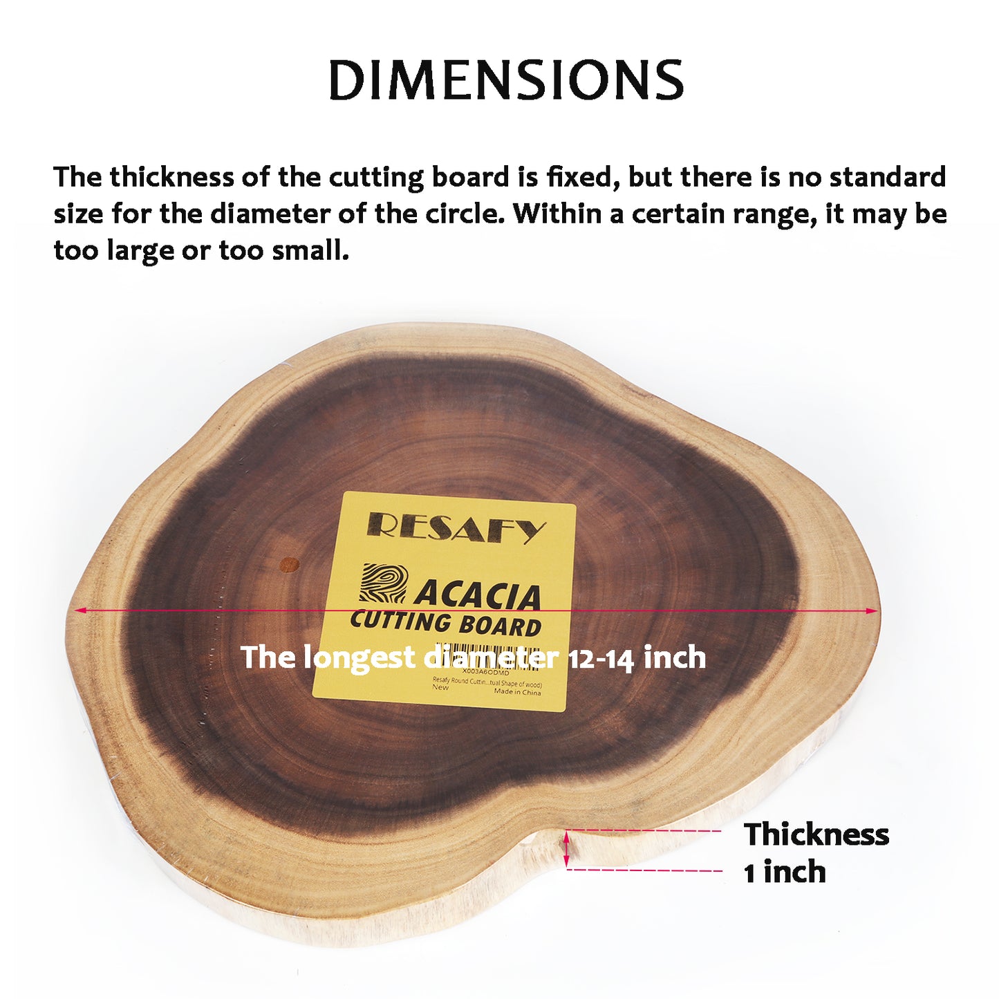 Resafy Round Cutting Board (12 to 14 inches in diameter)