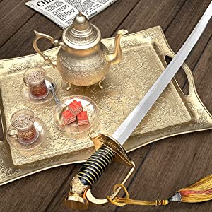Resafy Champagne Saber with Golden Handle With Wooden Gift Case G1